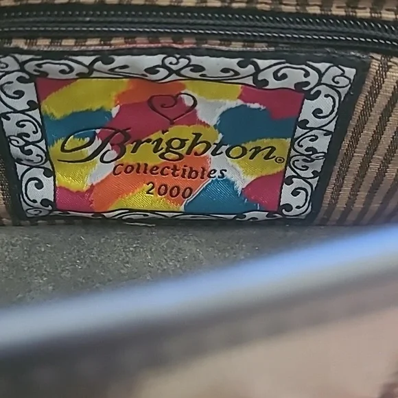 Brighton Limited Edition Crossbody Bag Multicolor Patchwork Leather Snap - Picture 7 of 9